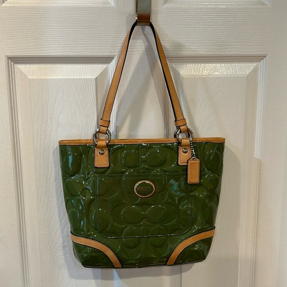 Coach Medium Patent Leather Tote Bag